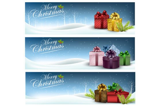 4 Horizontal Christmas Banners Vol.1: Premium Illustrations for Seasonal Branding