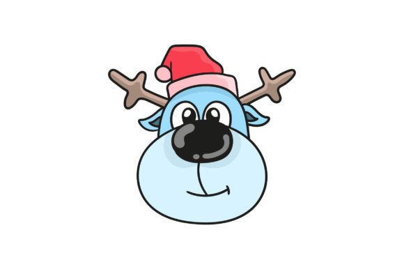 Animal Head Wearing a Christmas Hat Illustration Review