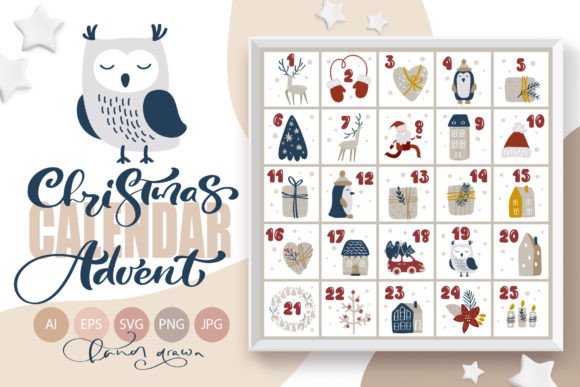 Christmas Calendar Advent Illustrations for Content Publishing