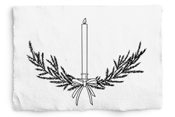 Christmas Candle SVG, Nordic Candle Pine Illustrations