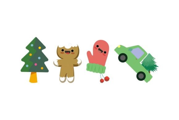 Christmas Celebration Art Illustrations for Festive Web Design