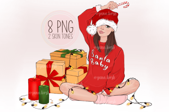 Christmas Clipart, Santa Baby Clipart Review for Embroidery Projects