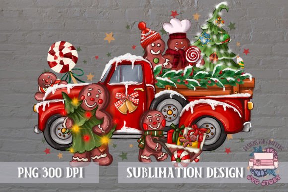 Christmas Gingerbread Man Sublimation Illustrations
