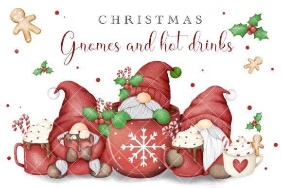 Christmas Gnomes with Hot Drinks: A Designer's Review of Seasonal Illustrations
