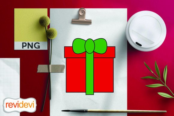 Christmas Red Gift Box Clipart for Festive Illustrations