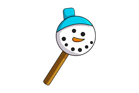 Christmas Snowman Candy Art Illustration for Brand Identity