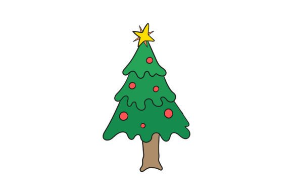 Christmas Tree Illustration for Creative Design Projects