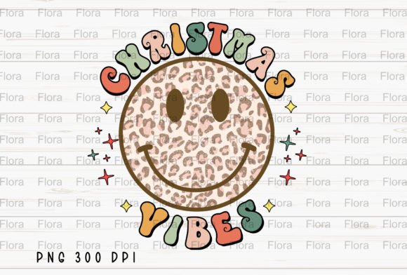 Christmas Vibes Smiley Face Leopard PNG for Modern Illustrations