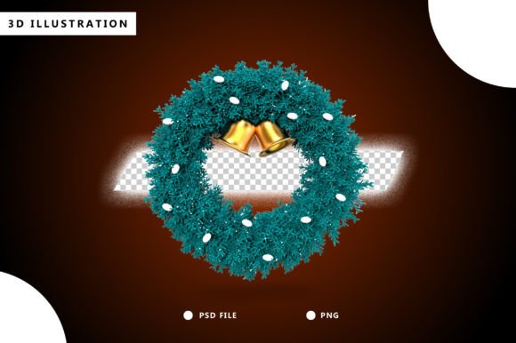 Christmas Wreath 3d Render Illustrations for Crafting