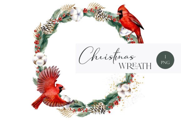 Christmas Wreath Cardinal Goldbranch Png Review