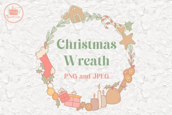 Christmas Wreath - PNG and JPEG Design for Modern Illustrations