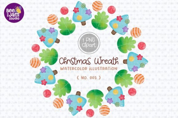 Christmas Wreath Watercolor PNG-005 Review