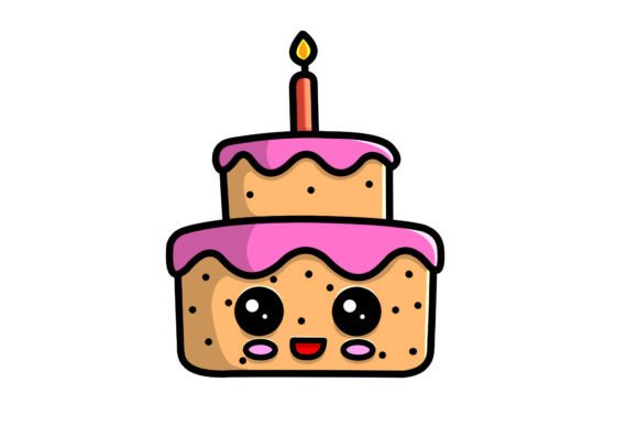 Cute Cake Christmas Character Vector Illustrations