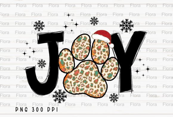 Joy Dog Paw Merry Christmas Leopard PNG Illustration