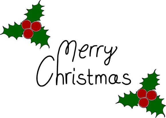 Merry Christmas Mistletoe Banner Color for Illustrations