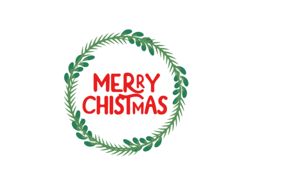 Merry Christmas Red Leaf Embroidery Design