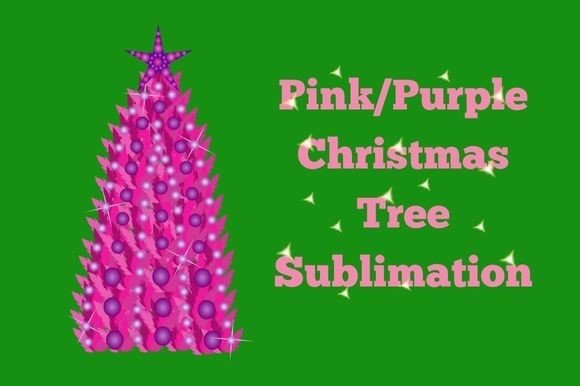 Pink Purple Christmas Tree Sublimation Illustrations