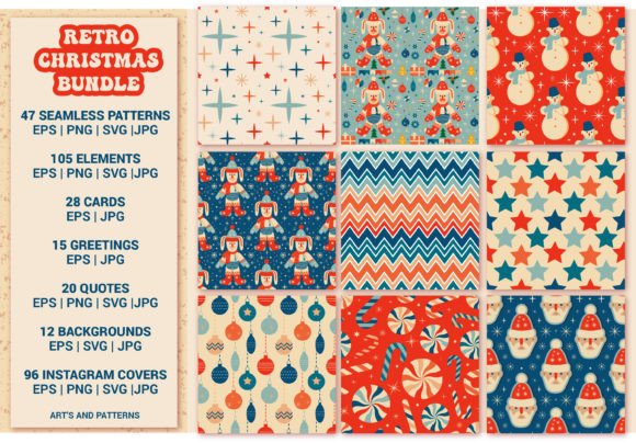 Retro Christmas Graphics Bundle Review