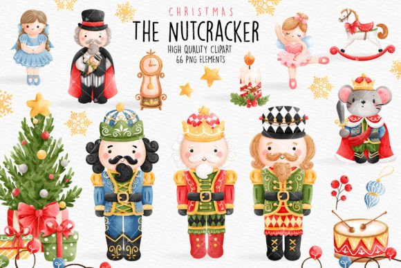 The Nutcracker Clipart, Christmas Illustrations