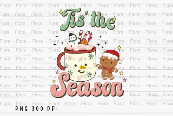 Tis the Season Christmas Hot Cocoa PNG Illustrations